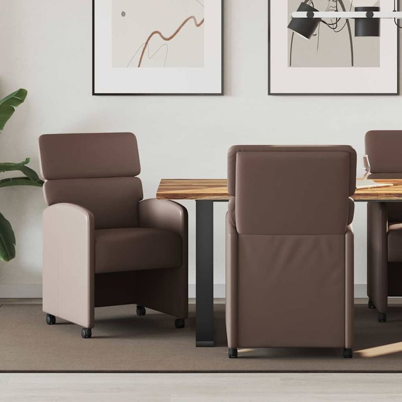 Casa si Gradina - Mobilier - Scaune si fotolii - Scaune - Scaune de dining 2 pcs Maro 58 x 65 x 98 cm Piele artificiala - Infinity.ro