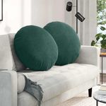 Casa si Gradina - Textile si covoare - Perne si pilote - Perne decorative - Perne de Sezut 2 pcs Verde inchis Ø80 x 29 cm Catifea - Infinity.ro