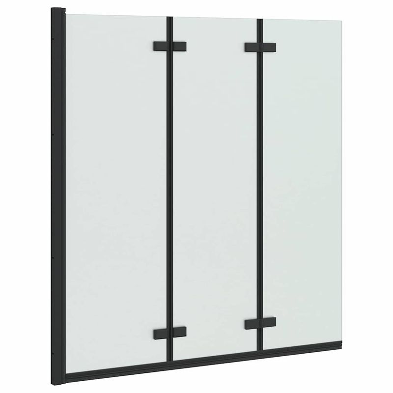 Casa si Gradina - Sanitare - Cazi si cabine de dus - Paravane si usi - Paravan dus Manual Negru 130 x 138 cm Sticla ESG si aluminiu - Infinity.ro