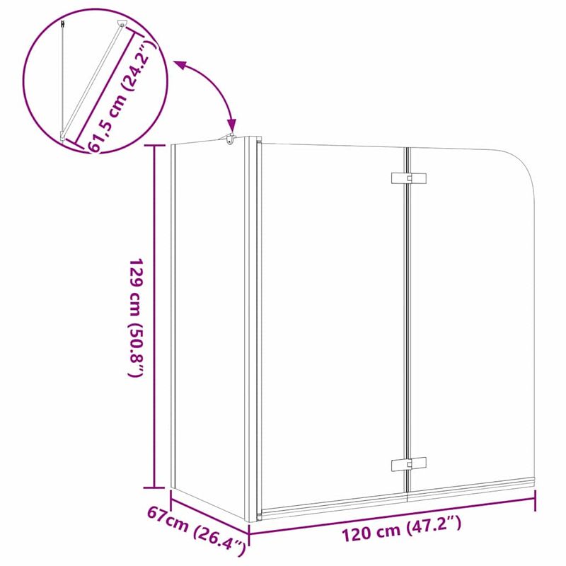 Casa si Gradina - Sanitare - Cazi si cabine de dus - Paravane si usi - Paravan dus Auriu 120 x 68 x 130 cm Sticla ESG si aluminiu - Infinity.ro