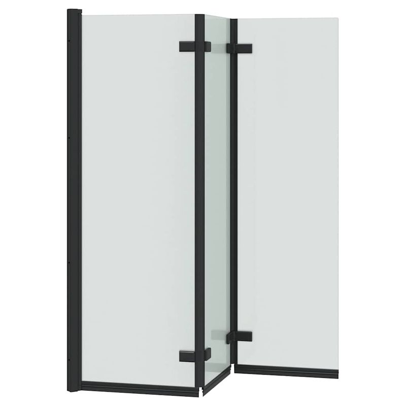Casa si Gradina - Sanitare - Cazi si cabine de dus - Paravane si usi - Paravan dus Manual Negru 130 x 138 cm Sticla ESG si aluminiu - Infinity.ro