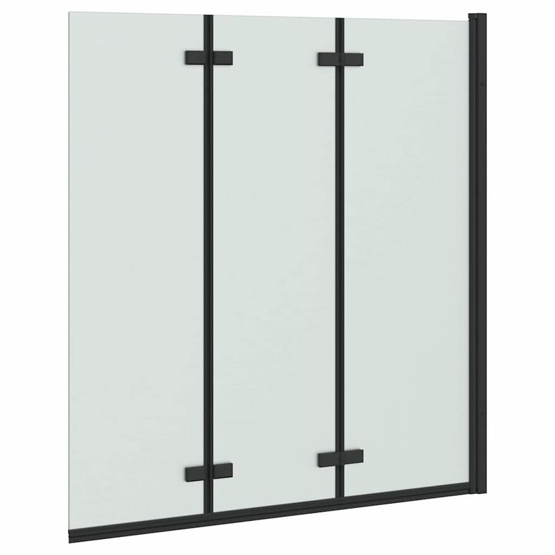Casa si Gradina - Sanitare - Cazi si cabine de dus - Paravane si usi - Paravan dus Manual Negru 130 x 138 cm Sticla ESG si aluminiu - Infinity.ro