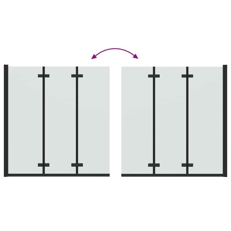 Casa si Gradina - Sanitare - Cazi si cabine de dus - Paravane si usi - Paravan dus Manual Negru 130 x 138 cm Sticla ESG si aluminiu - Infinity.ro