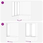 Casa si Gradina - Sanitare - Cazi si cabine de dus - Paravane si usi - Paravan dus Manual Negru 130 x 138 cm Sticla ESG si aluminiu - Infinity.ro