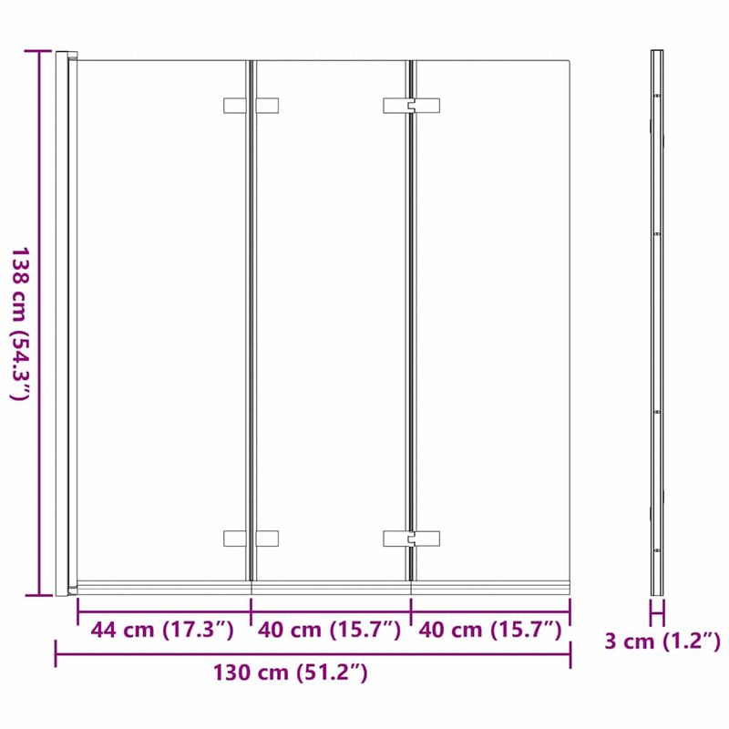 Casa si Gradina - Sanitare - Cazi si cabine de dus - Paravane si usi - Paravan dus Manual Negru 130 x 138 cm Sticla ESG si aluminiu - Infinity.ro