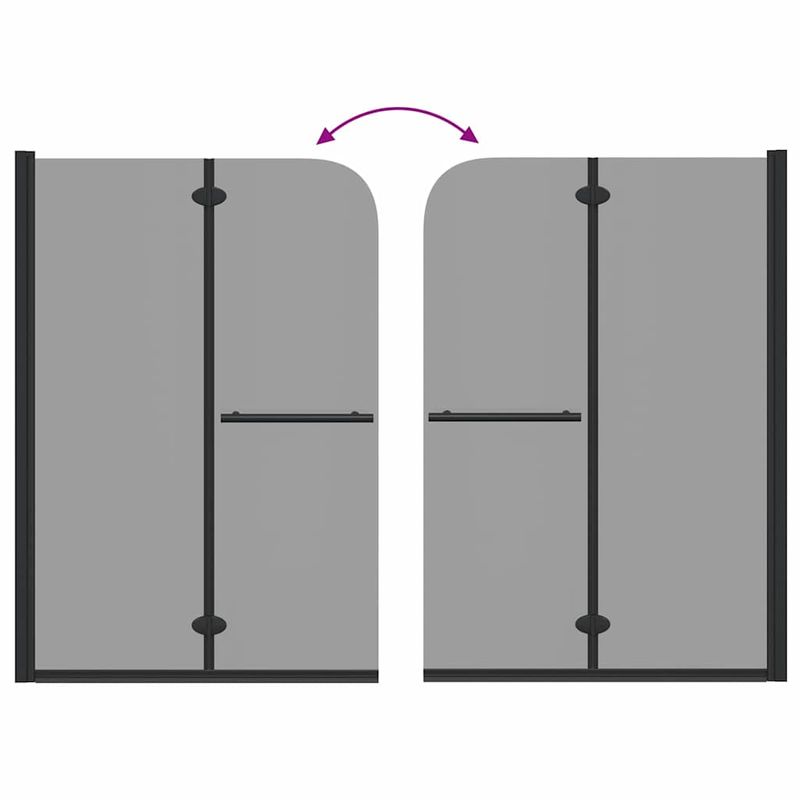 Casa si Gradina - Sanitare - Cazi si cabine de dus - Paravane si usi - Paravan dus Manual Negru 120 x 140 cm Sticla ESG si aluminiu - Infinity.ro