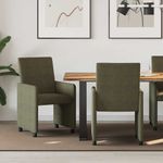 Casa si Gradina - Mobilier - Scaune si fotolii - Scaune - Scaune de dining cu roti 2 pcs Verde militar 57 x 66 x 94 cm - Infinity.ro