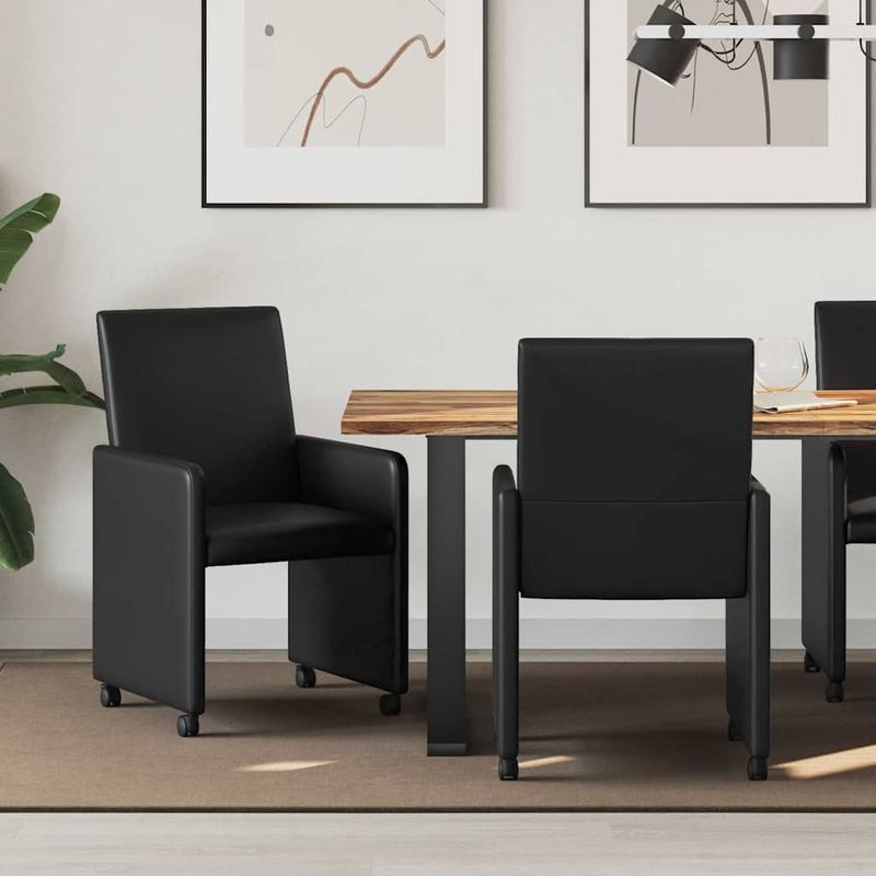 Casa si Gradina - Mobilier - Scaune si fotolii - Scaune - Scaune de dining 2 pcs Negru 57 x 66 x 94 cm Piele artificiala - Infinity.ro