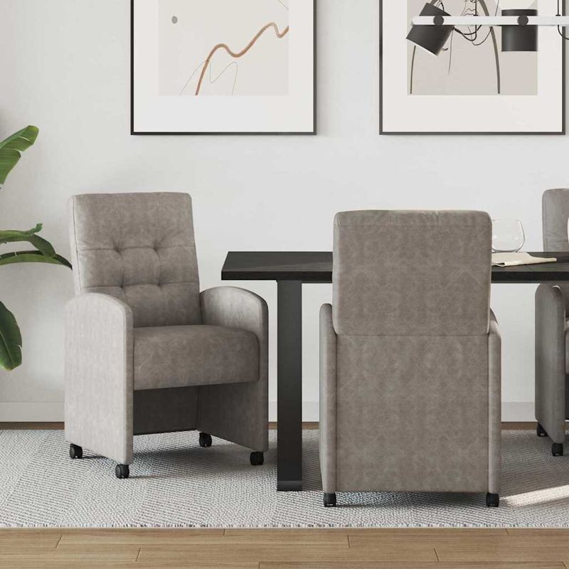 Casa si Gradina - Mobilier - Scaune si fotolii - Scaune - Scaune de dining 2 pcs Gri 57 x 67 x 98 cm Piele artificiala - Infinity.ro