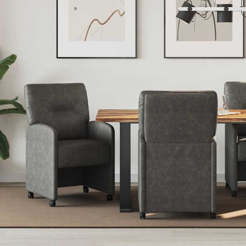 Casa si Gradina - Mobilier - Scaune si fotolii - Scaune - Scaune de dining 2 pcs Negru 57 x 67 x 95 cm Piele artificiala - Infinity.ro