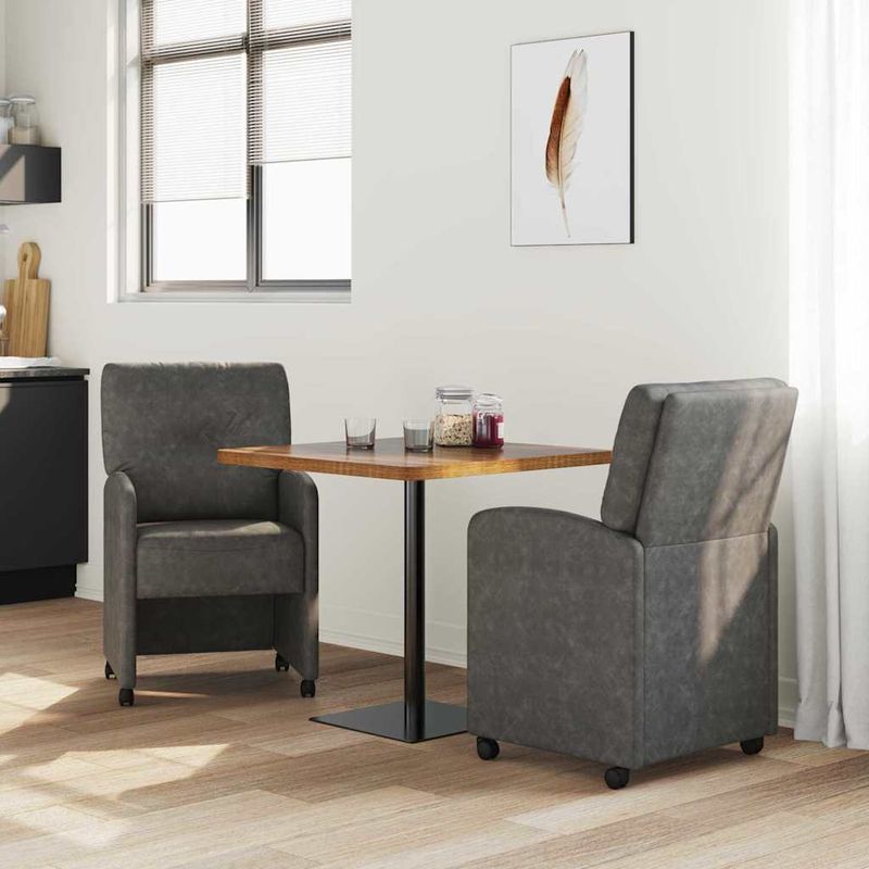Casa si Gradina - Mobilier - Scaune si fotolii - Scaune - Scaune de dining 2 pcs Negru 57 x 67 x 95 cm Piele artificiala - Infinity.ro