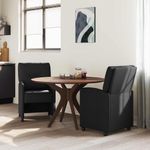 Casa si Gradina - Mobilier - Scaune si fotolii - Scaune - Scaune de dining cu roti 2 pcs Negru 57 x 67 x 95 cm tesatura - Infinity.ro