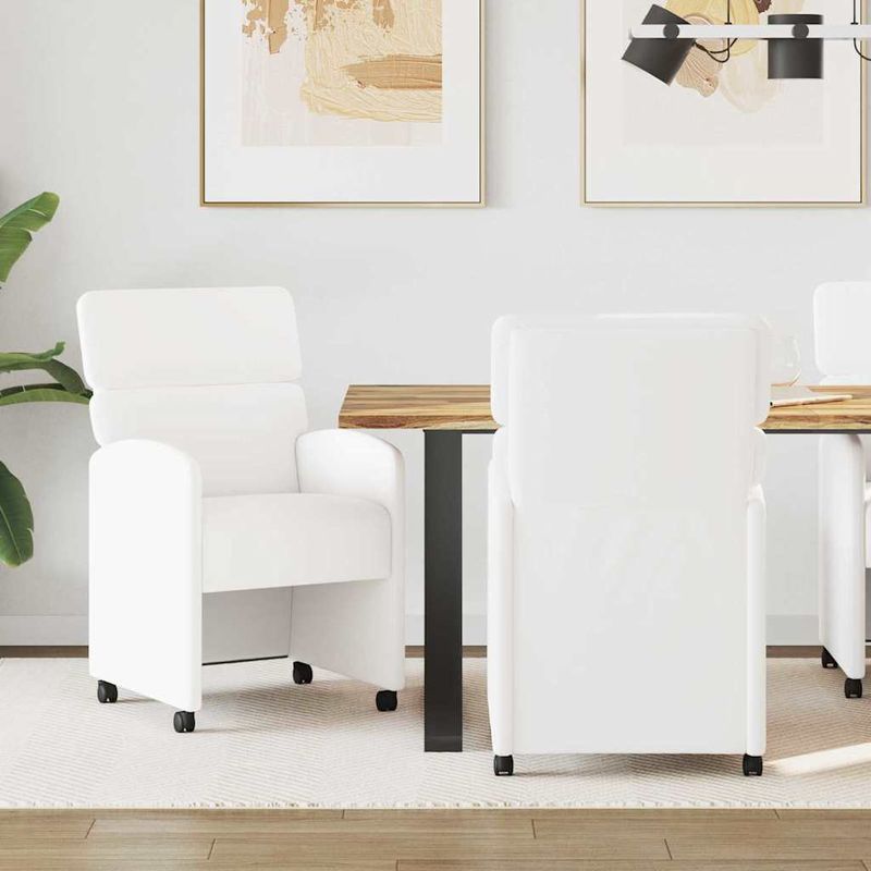 Casa si Gradina - Mobilier - Scaune si fotolii - Scaune - Scaune de dining 2 pcs Alb 58 x 65 x 98 cm Piele artificiala - Infinity.ro