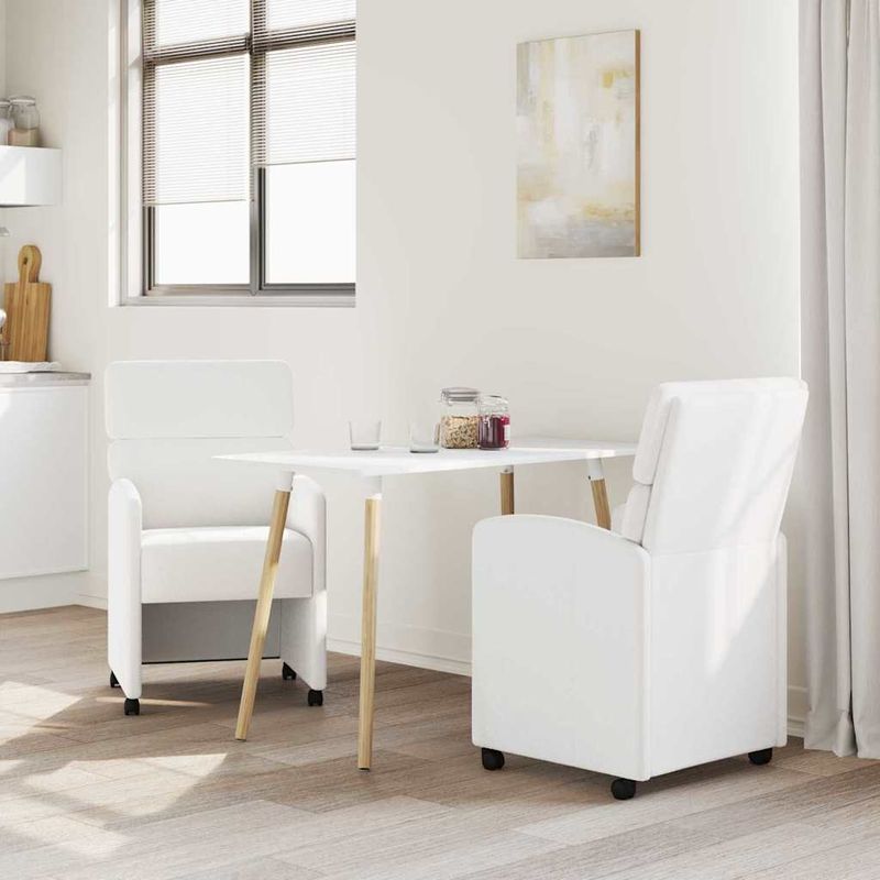 Casa si Gradina - Mobilier - Scaune si fotolii - Scaune - Scaune de dining 2 pcs Alb 58 x 65 x 98 cm Piele artificiala - Infinity.ro
