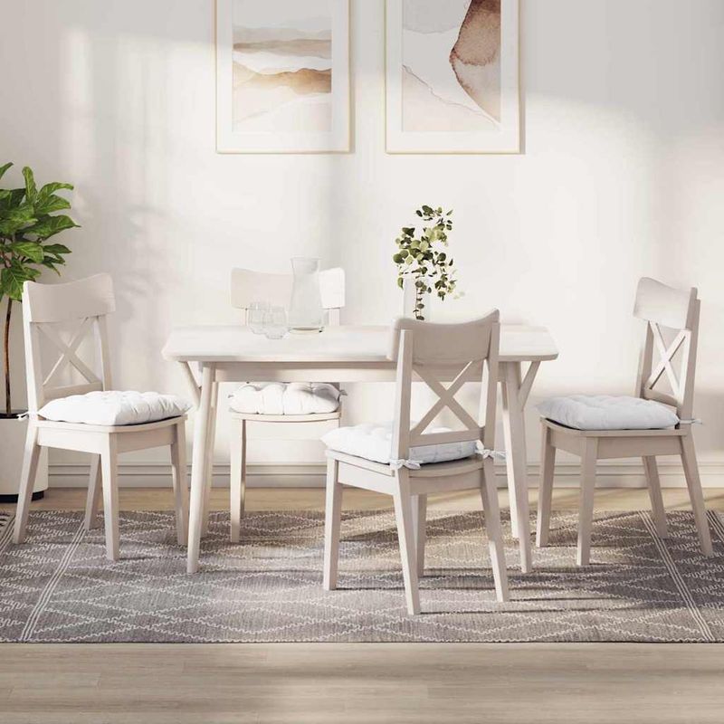 Casa si Gradina - Textile si covoare - Perne si pilote - Perne decorative - Perne de Sezut 2 pcs Alb 40 x 40 x 6 cm tesatura - Infinity.ro