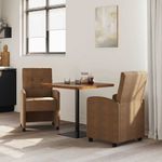 Casa si Gradina - Mobilier - Scaune si fotolii - Scaune - Scaune de dining cu roti 2 pcs Maro 57 x 67 x 98 cm - Infinity.ro