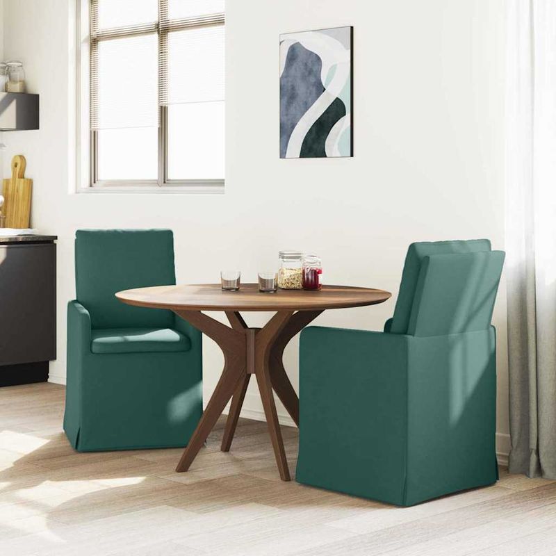 Casa si Gradina - Mobilier - Scaune si fotolii - Scaune - Scaune de dining 2 pcs Verde inchis 57 x 67 x 98 cm tesatura - Infinity.ro