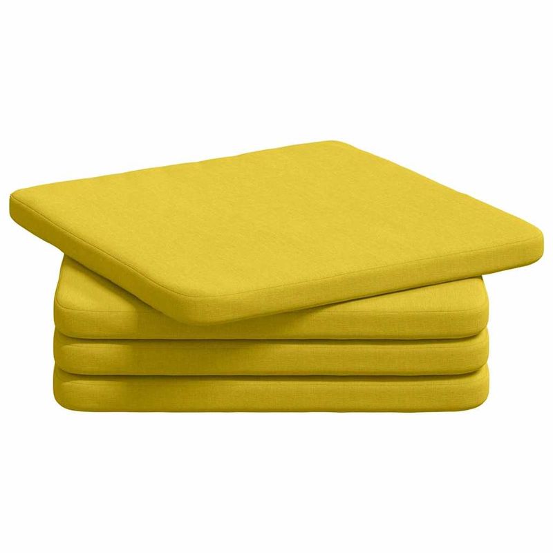 Casa si Gradina - Textile si covoare - Perne si pilote - Perne decorative - Perne de Sezut 4 pcs Galben Deschis 40 x 40 x 3 cm tesatura - Infinity.ro