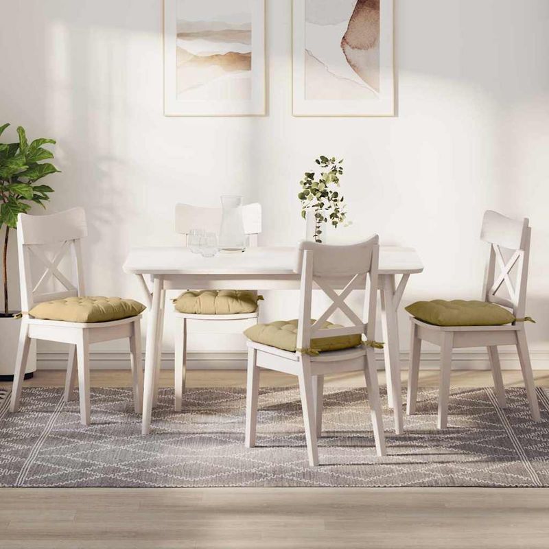 Casa si Gradina - Textile si covoare - Perne si pilote - Perne decorative - Perne de Sezut 4 pcs Gri Verde 40 x 40 x 6 cm - Infinity.ro