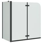 Casa si Gradina - Sanitare - Cazi si cabine de dus - Paravane si usi - Paravan dus Negru 120 x 68 x 130 cm Sticla ESG si aluminiu - Infinity.ro