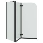 Casa si Gradina - Sanitare - Cazi si cabine de dus - Paravane si usi - Paravan dus Negru 120 x 68 x 130 cm Sticla ESG si aluminiu - Infinity.ro
