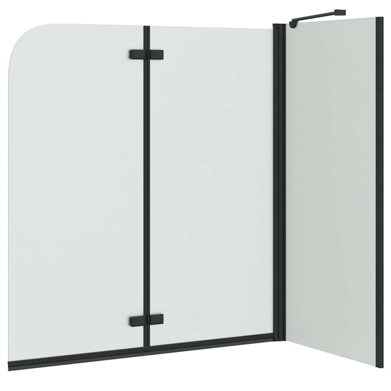 Casa si Gradina - Sanitare - Cazi si cabine de dus - Paravane si usi - Paravan dus Negru 120 x 68 x 130 cm Sticla ESG si aluminiu - Infinity.ro