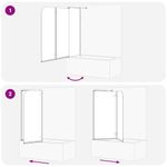 Casa si Gradina - Sanitare - Cazi si cabine de dus - Paravane si usi - Paravan dus Negru 120 x 68 x 130 cm Sticla ESG si aluminiu - Infinity.ro