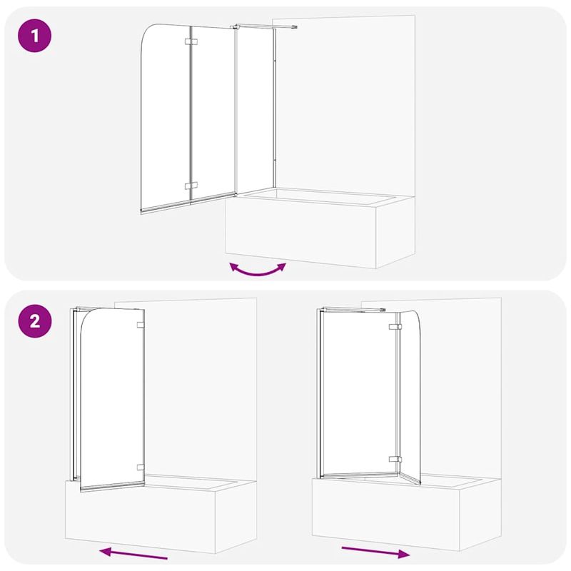 Casa si Gradina - Sanitare - Cazi si cabine de dus - Paravane si usi - Paravan dus Negru 120 x 68 x 130 cm Sticla ESG si aluminiu - Infinity.ro
