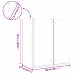 Casa si Gradina - Sanitare - Cazi si cabine de dus - Paravane si usi - Paravan dus Negru 120 x 68 x 130 cm Sticla ESG si aluminiu - Infinity.ro