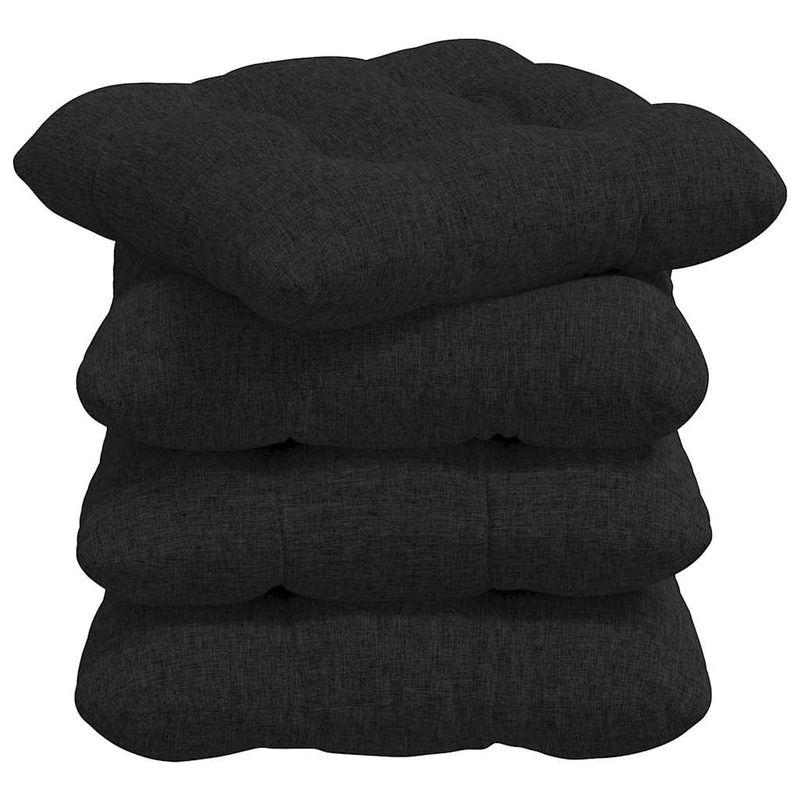 Casa si Gradina - Textile si covoare - Perne si pilote - Perne decorative - Perne de Sezut 4 pcs Negru 40 x 40 x 12 cm tesatura - Infinity.ro
