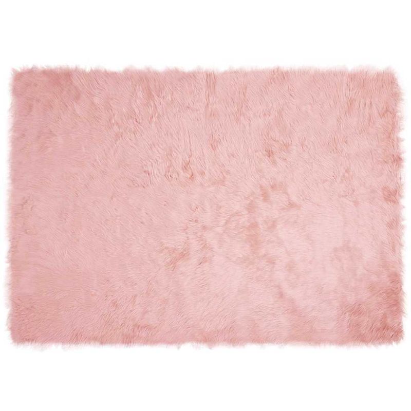 Casa si Gradina - Textile si covoare - Covoare - Covoare casa - Covor Faux din Lana de oaie Roz 140 x 200 cm Poliester - Infinity.ro