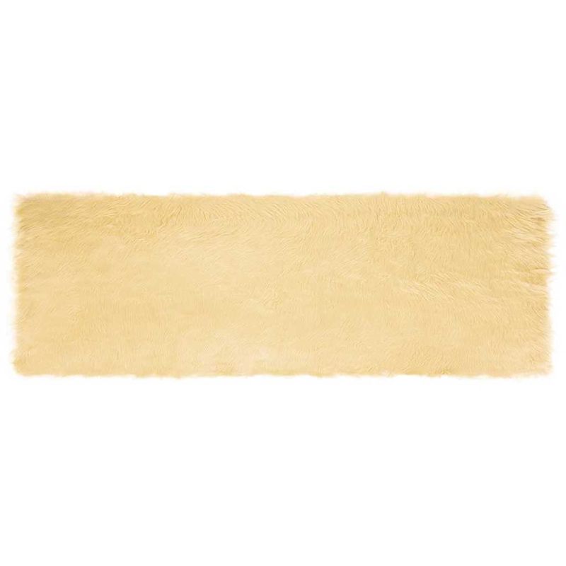 Casa si Gradina - Textile si covoare - Covoare - Covoare casa - Covor Faux din Lana de oaie Crem 80 x 250 cm Poliester - Infinity.ro