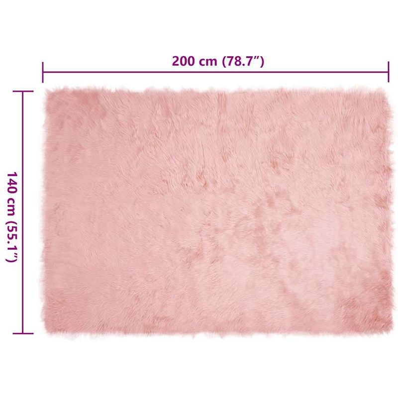 Casa si Gradina - Textile si covoare - Covoare - Covoare casa - Covor Faux din Lana de oaie Roz 140 x 200 cm Poliester - Infinity.ro