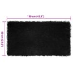 Casa si Gradina - Textile si covoare - Covoare - Covoare casa - Covor Faux din Lana de oaie Negru 60 x 110 cm Poliester - Infinity.ro
