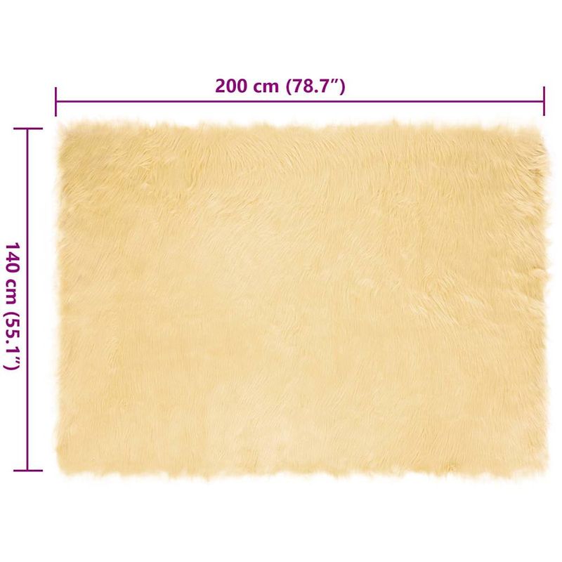 Casa si Gradina - Textile si covoare - Covoare - Covoare casa - Covor Faux din Lana de oaie Crem 200 x 140 cm Poliester - Infinity.ro