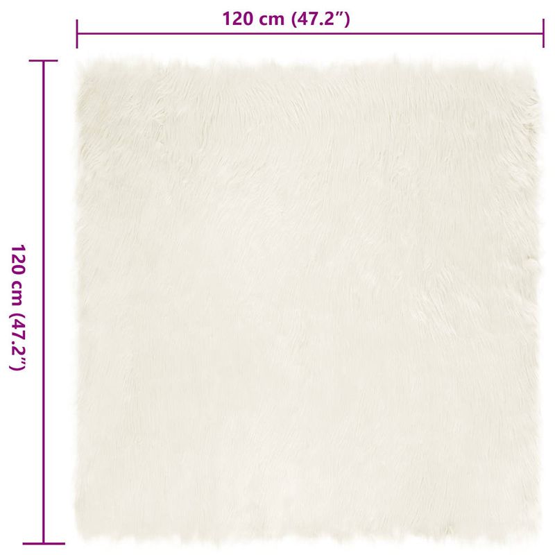 Casa si Gradina - Textile si covoare - Covoare - Covoare casa - Covor Faux din Lana de oaie Alb 120 x 120 cm Poliester - Infinity.ro