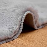 Casa si Gradina - Textile si covoare - Covoare - Covoare casa - Covor din Blana Faux de Iepure Gri Ø 120 cm Poliester - Infinity.ro