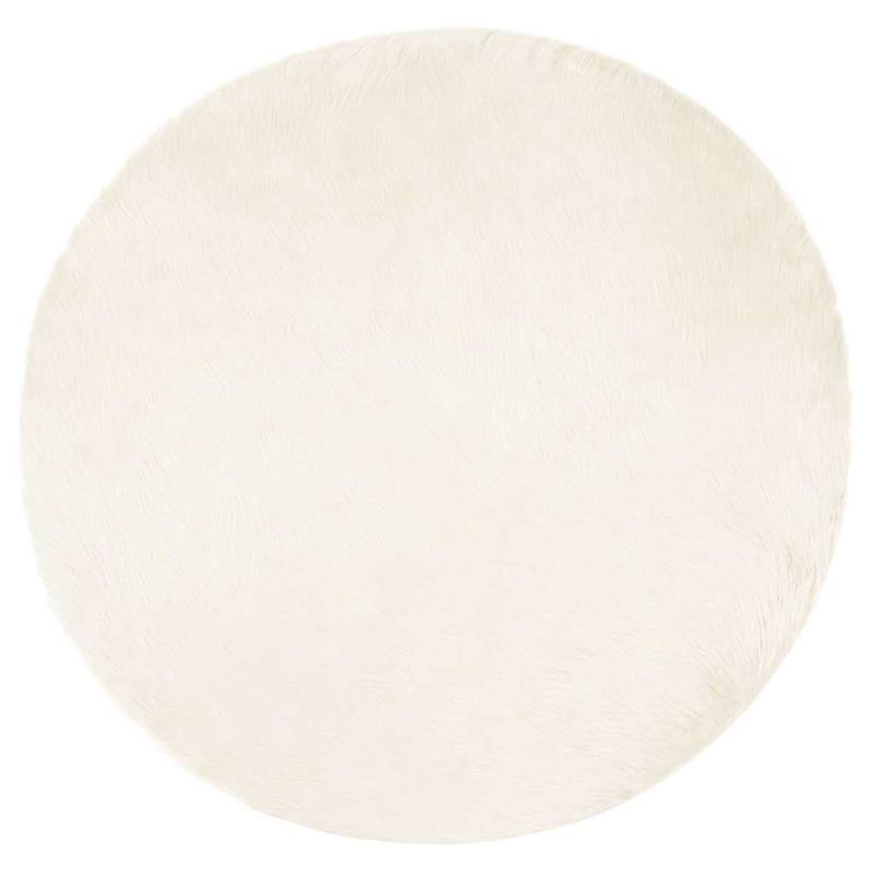 Casa si Gradina - Textile si covoare - Covoare - Covoare casa - Covor Faux din Lana de oaie Alb 120 x 120 cm Poliester - Infinity.ro