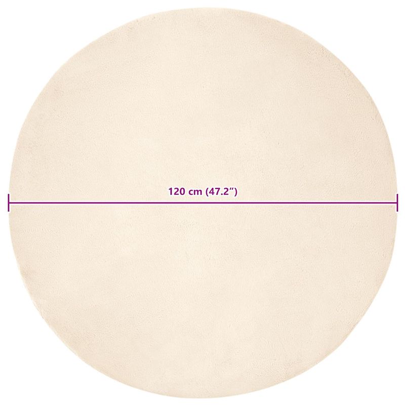 Casa si Gradina - Textile si covoare - Covoare - Covoare casa - Covor din Blana Faux de Iepure Crem Ø 120 cm Poliester - Infinity.ro