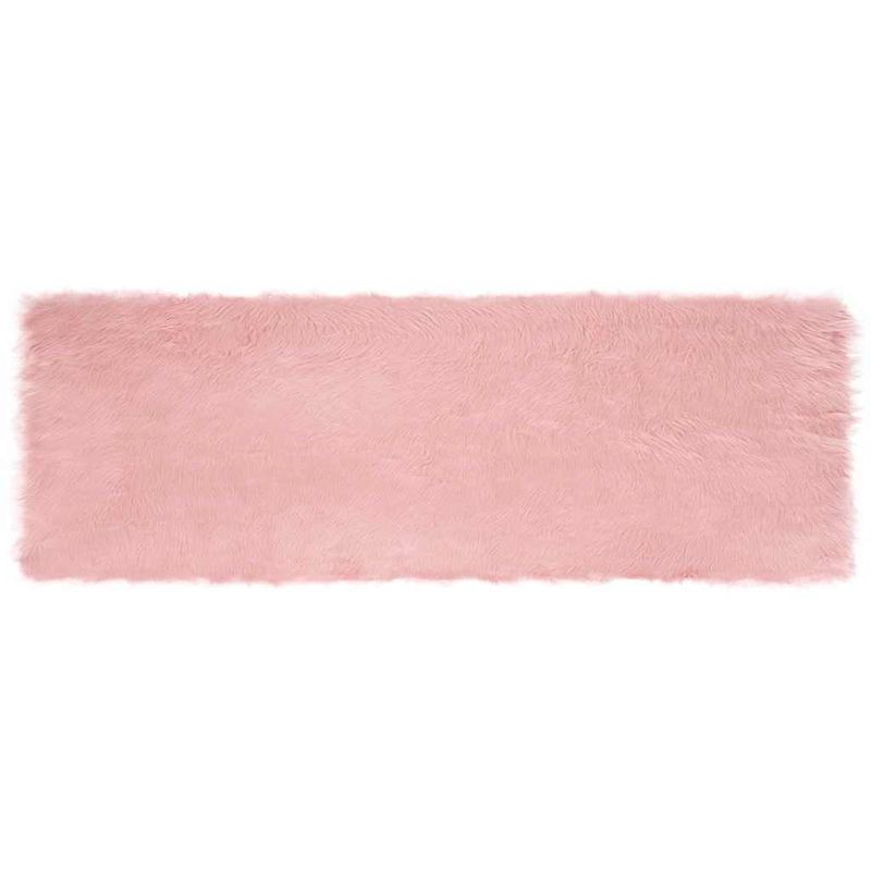 Casa si Gradina - Textile si covoare - Covoare - Covoare casa - Covor Faux din Lana de oaie Roz 80 x 250 cm Poliester - Infinity.ro
