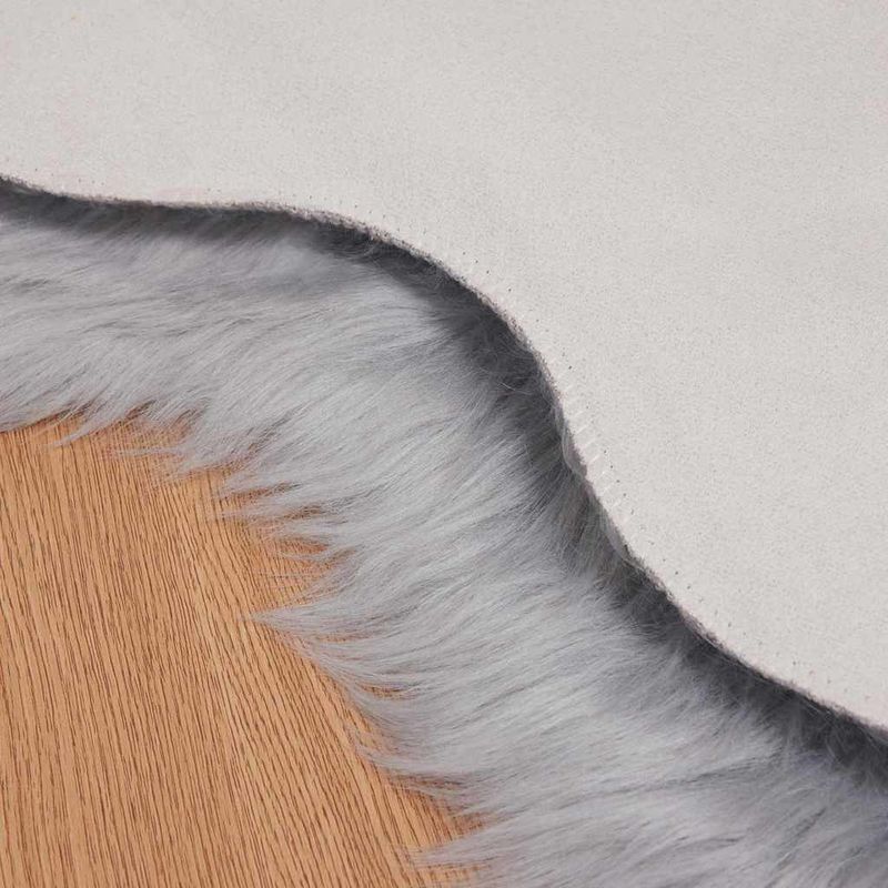 Casa si Gradina - Textile si covoare - Covoare - Covoare casa - Covor Faux din Lana de oaie Gri 60 x 90 cm Poliester - Infinity.ro