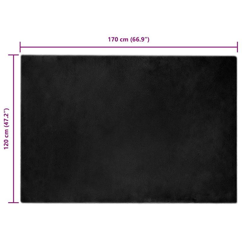 Casa si Gradina - Textile si covoare - Covoare - Covoare casa - Covor din Blana Faux de Iepure Negru 120 x 170 cm Poliester - Infinity.ro