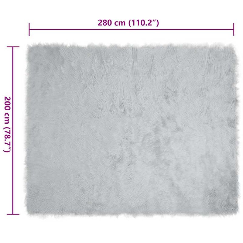 Casa si Gradina - Textile si covoare - Covoare - Covoare casa - Covor Faux din Lana de oaie Gri 200 x 280 cm Poliester - Infinity.ro