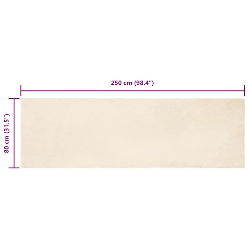 Casa si Gradina - Textile si covoare - Covoare - Covoare casa - Covor din Blana Faux de Iepure Crem 80 x 250 cm Poliester - Infinity.ro