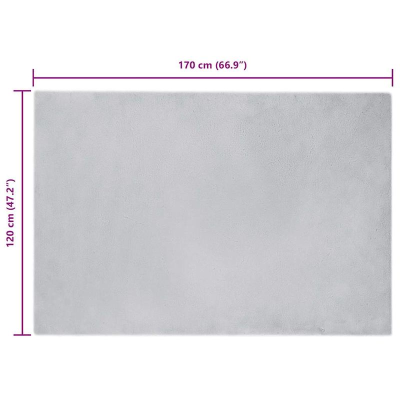 Casa si Gradina - Textile si covoare - Covoare - Covoare casa - Covor din Blana Faux de Iepure Gri 120 x 170 cm Poliester - Infinity.ro