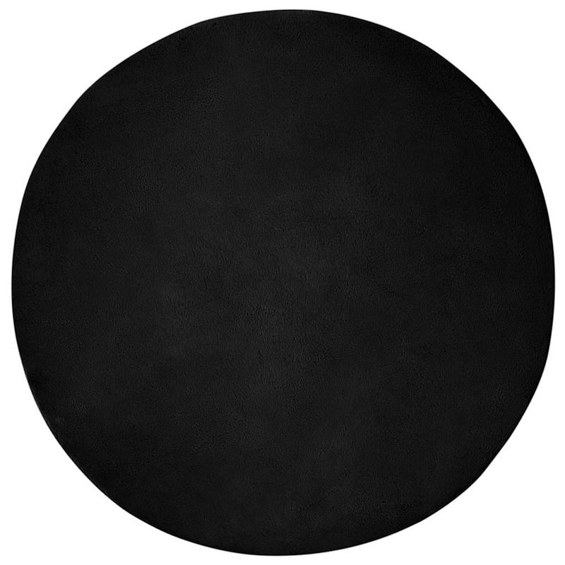 Casa si Gradina - Textile si covoare - Covoare - Covoare casa - Covor din Blana Faux de Iepure Negru Ø 200 cm Poliester - Infinity.ro