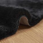 Casa si Gradina - Textile si covoare - Covoare - Covoare casa - Covor din Blana Faux de Iepure Negru Ø 200 cm Poliester - Infinity.ro