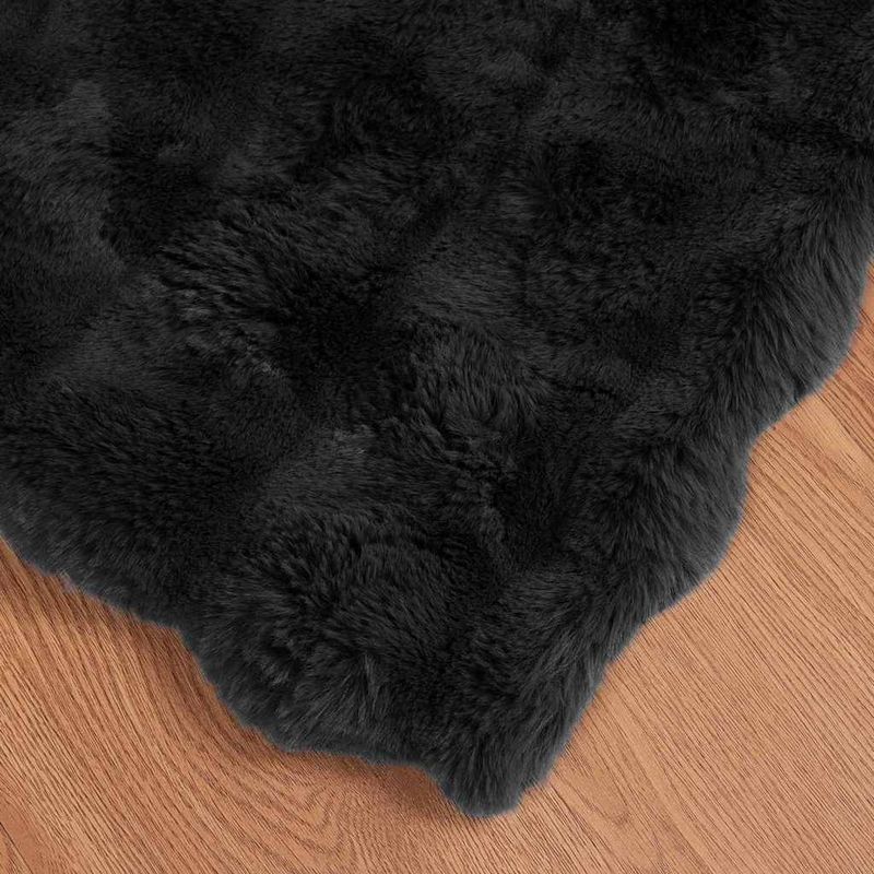 Casa si Gradina - Textile si covoare - Lenjerii de pat - Cearceafuri de pat - Patura din Blana sintetica de Iepure 4 pcs Negru 240 x 270 cm - Infinity.ro