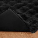 Casa si Gradina - Textile si covoare - Lenjerii de pat - Cearceafuri de pat - Patura din Blana sintetica de Iepure 4 pcs Negru 240 x 270 cm - Infinity.ro