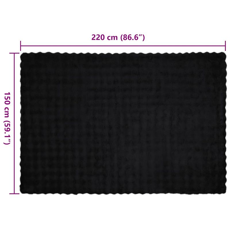 Casa si Gradina - Textile si covoare - Lenjerii de pat - Cearceafuri de pat - Patura din Blana sintetica de Iepure 4 pcs Negru 150 x 220 cm - Infinity.ro